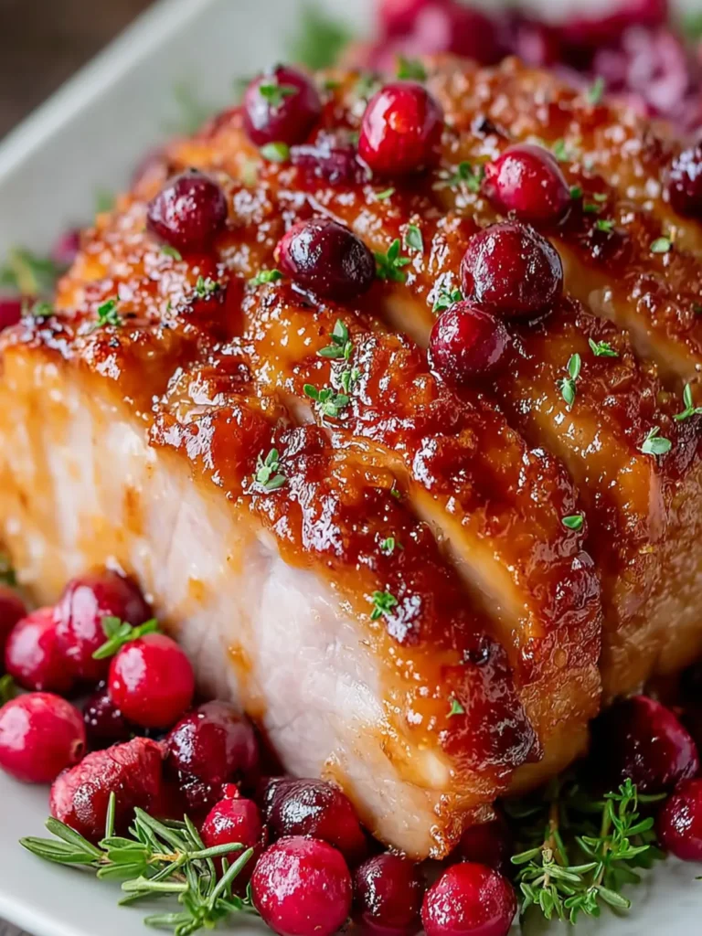 Delicious Oven-Roasted Cranberry-Dijon Glazed Ham Recipe First Image