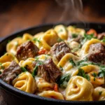 Creamy Cheesesteak Tortellini Delight: A Cozy Comfort Dish First Image