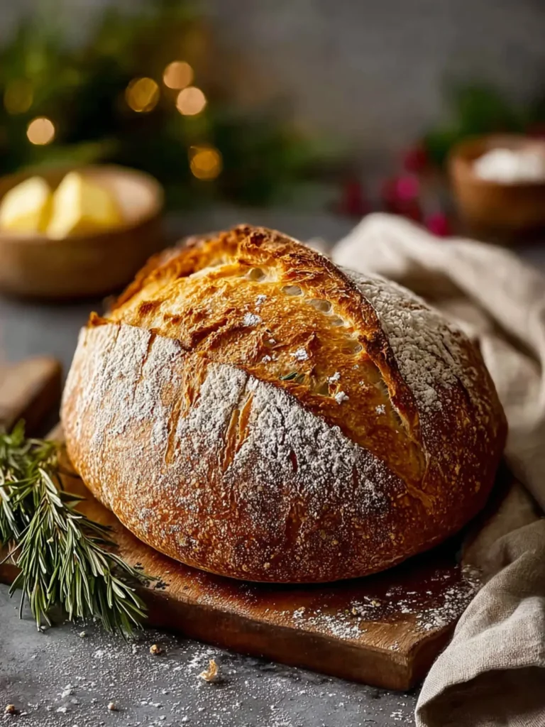 Festive Eggnog Sourdough Bread First Image