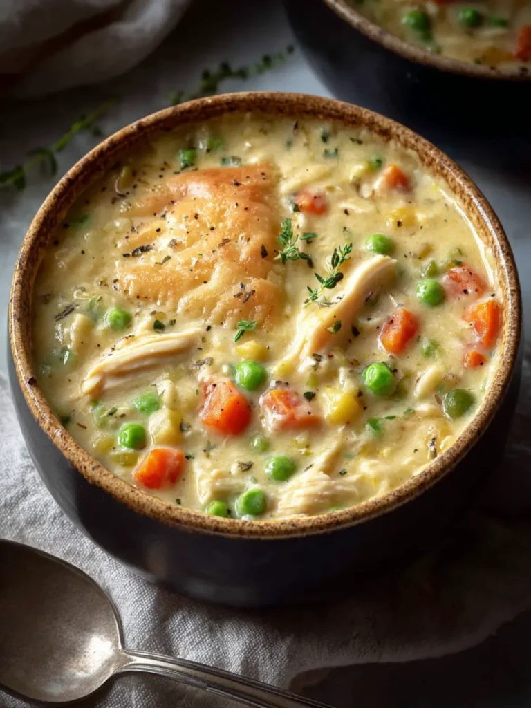 Healthy Chicken Pot Pie Soup, One-Pot Recipe First Image