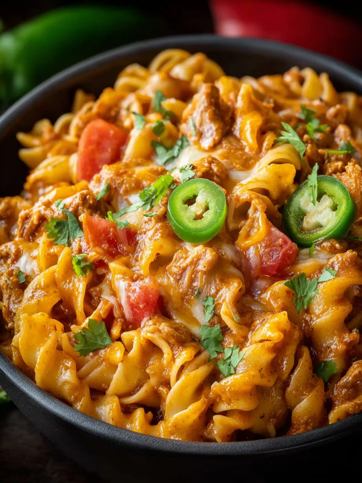 One Pot Cheesy Enchilada Pasta First Image