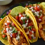 Slow Cooker Salsa Chicken Tacos First Image