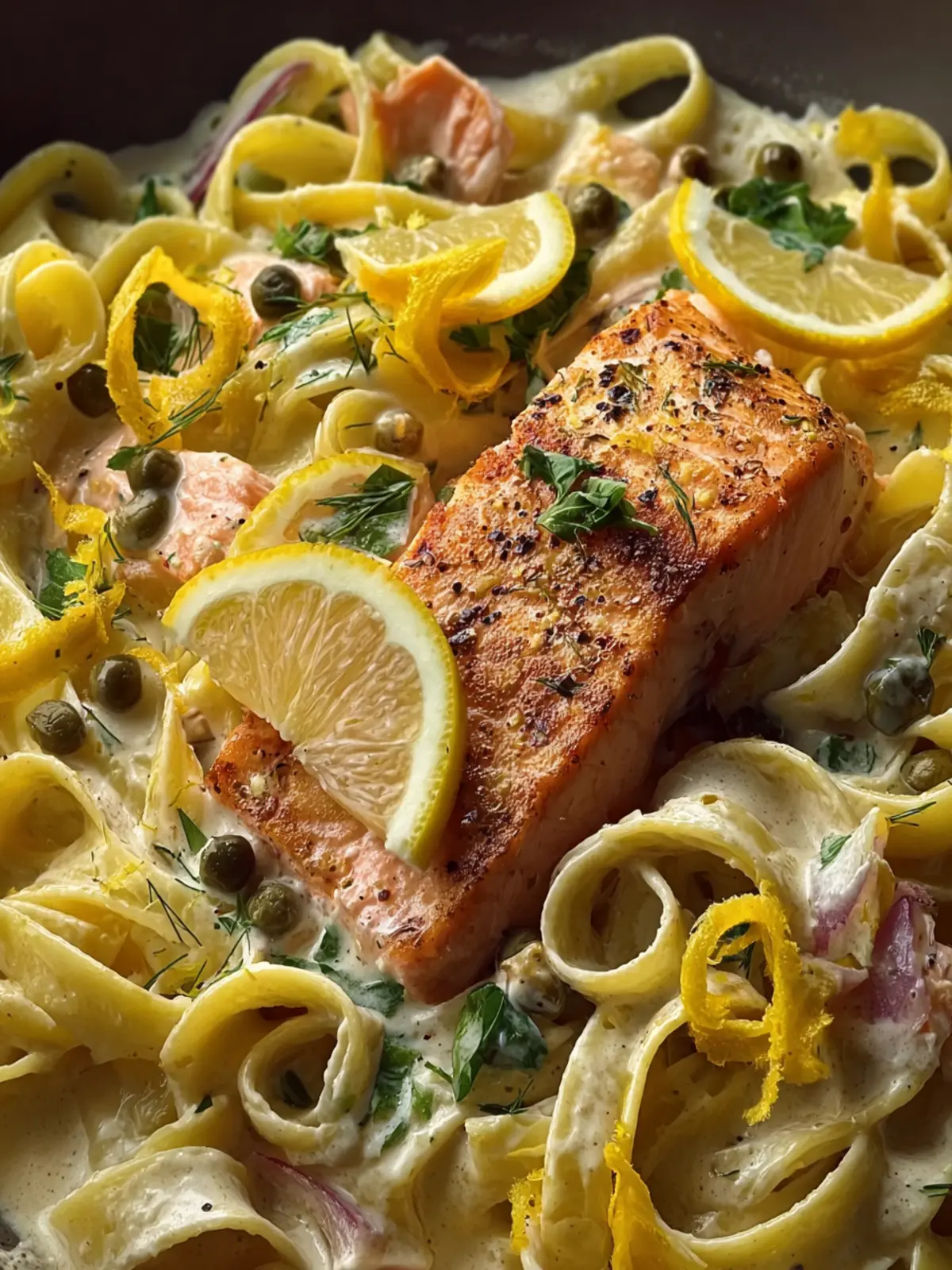 15-Minute Creamy Lemon Salmon Pasta First Image