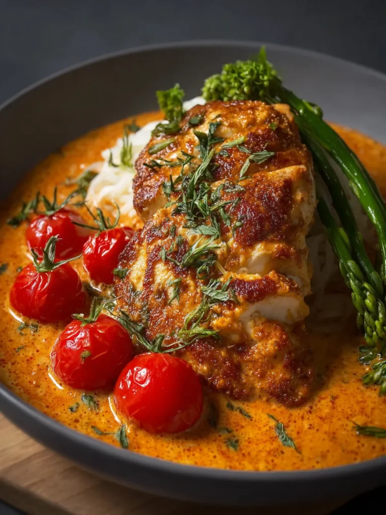 Creamy Red Pesto Oven Baked Chicken First Image