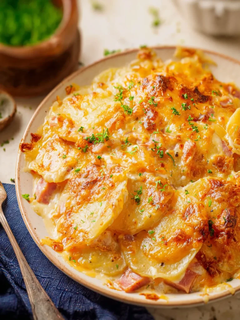 Cheesy Scalloped Potatoes with Ham First Image