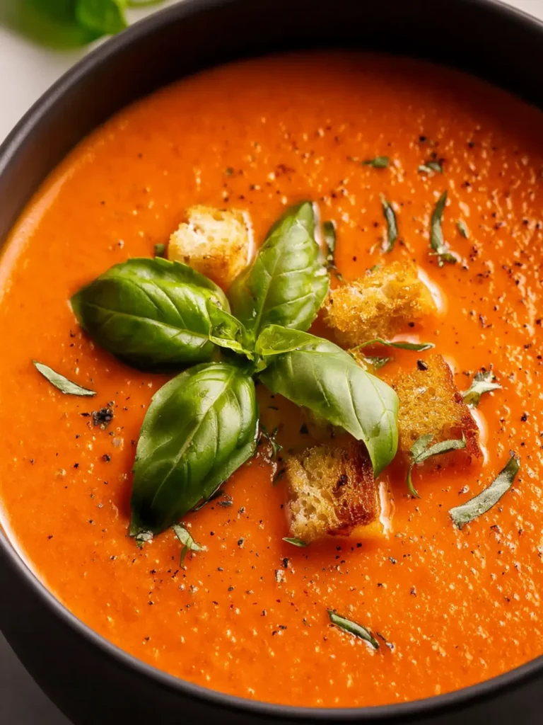 Deliciously Simple Creamy Tomato Basil Soup Recipe to Try Today! First Image