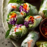 Fresh Vegetable Spring Rolls with Bright Lime Dipping Sauce First Image