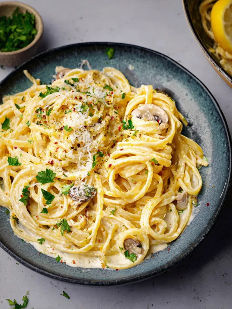 Easy Vegan Alfredo Pasta First Image