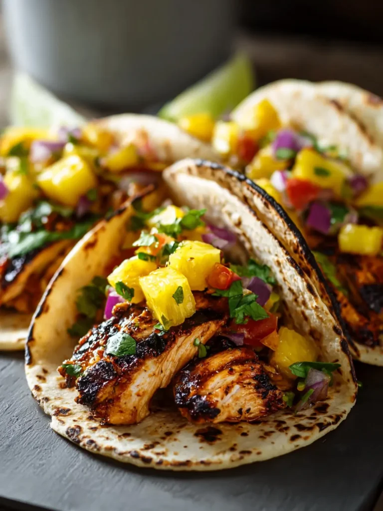 Grilled Teriyaki Chicken Tacos with Pineapple Salsa Recipe First Image