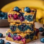 Blueberry Banana Oatmeal Bars (No Added Sugar) First Image