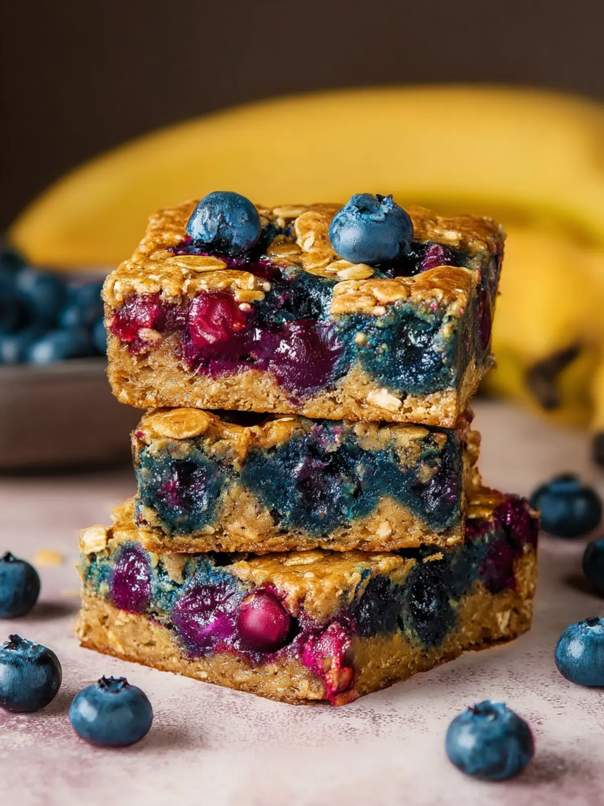 Blueberry Banana Oatmeal Bars (No Added Sugar) First Image